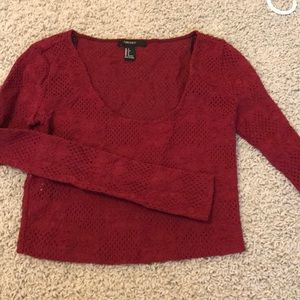 Red crop top long sleeve from Forever 21